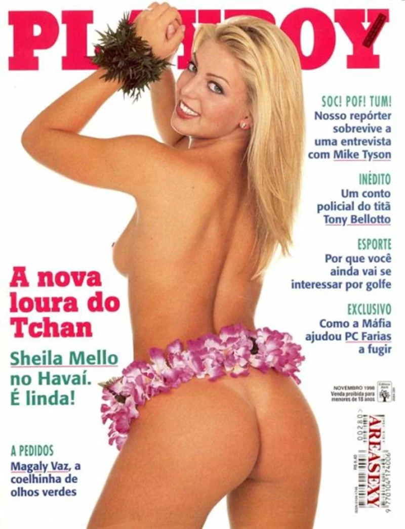 Playboy Sheila Mello dançarina da banda É o Tcham peladinha na Playboy 